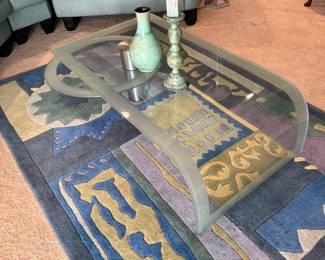 Contemporary Waterfall Glass Coffee Table