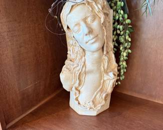 Signed Pottery Bust