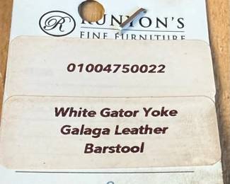 RUNYON Gator Yoke Galaga Leather Barstool