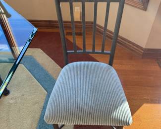 Wrought Iron Glass Topped Table and Chair Set