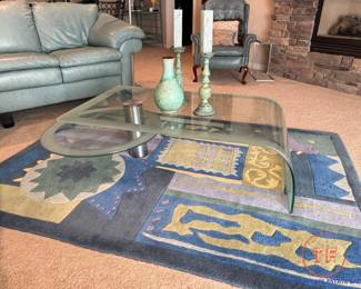 Contemporary Waterfall Glass Coffee Table