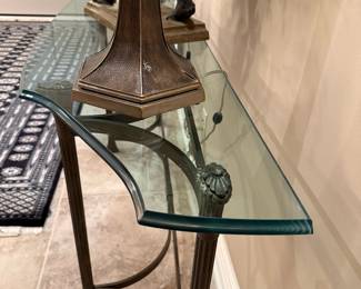 Glass Topped Console Table