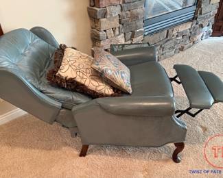 Studded Leather Recliner Armchair