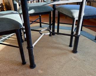 Wrought Iron Glass Topped Table and Chair Set