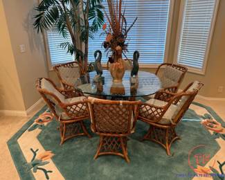 Rattan Style Table and Chair
