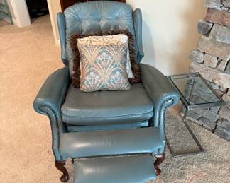 Studded Leather Recliner Armchair