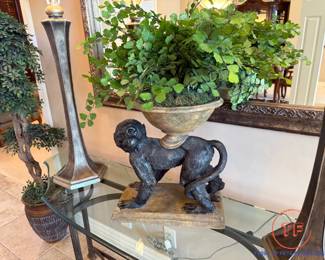 Maitland Smith Cast Monkey Planter
