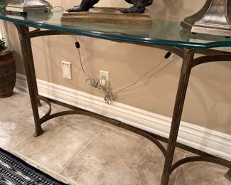 Glass Topped Console Table