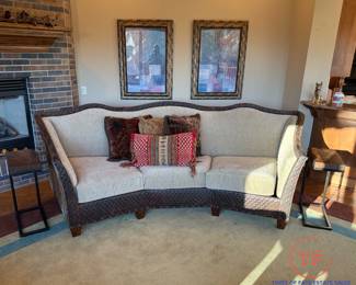 PAUL ROBERT Cowhide Curved Sofa