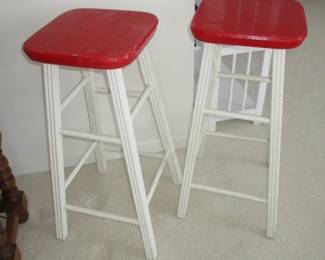 White & Red Stools