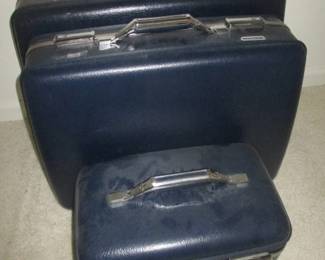 Vintage Blue Samsonite Hard Shell Luggage
