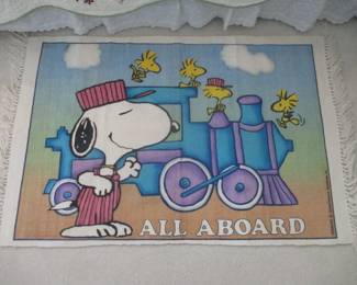 Snoppy "All Aboard" Train Rug