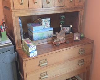 Desk for plan with file on top