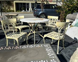 Set of Four Cast Aluminum Garden Chairs