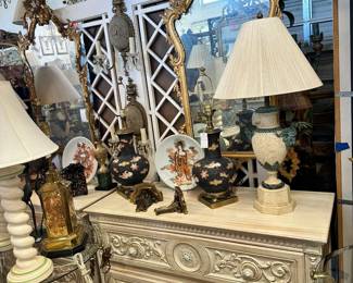 Pair of Chests with Carved Drawers on Spiral Legs (perfect size for bedside tables).