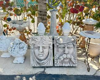 Large Concrete Face Placques