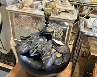 Fine Japanese Bronze Vase, Lamped.