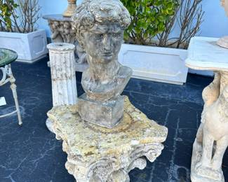 David on Corinthian Capital Base of Concrete