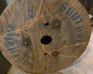 Large Wood Spool with Cable