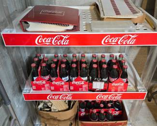 Coke Bottles and Rack/ Shelf
