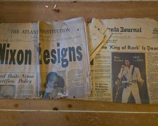 Elvis and Nixon Newspapers found in Attic