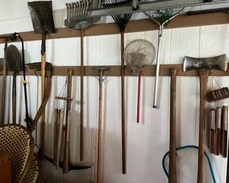 assorted gardening tools