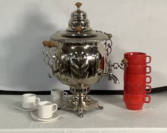 Coffee Urn and Cups