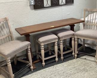 Wood Accent Bar Table and Chairs