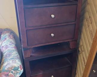 2 Wood Nightstands (stacked to make room for more display items)