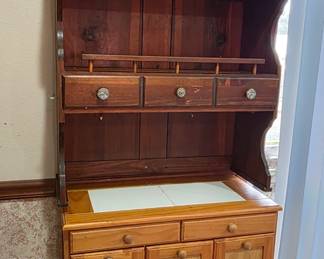 Produce cabinet (lower) and hutch top.