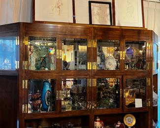 Collection of Murano Glass, Vintage Henredon Four Piece Wall Unit