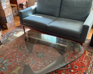 Noguchi Walnut Glass Top Coffee Table - Design Within Reach