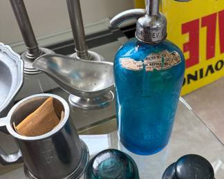 Antique Seltzer Bottle & Pole Insulators