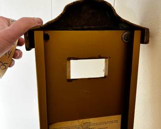 #19	Vtg. Brass Wall Hanging Letter Holder w/Vtg. Truck on Bottom - 7.5x24 T (as is missing one screw)	 $35.00 
