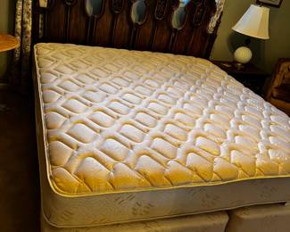 #57	Resin King Size Headboard on a hollywood frame w/Serta Mattess Set - Upstairs - You Move Down	 $75.00 
