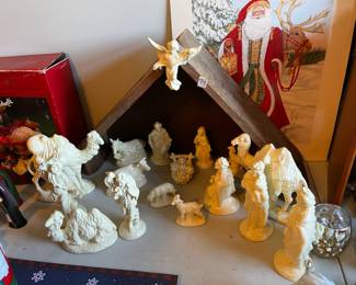 #74	Studio Pottery Nativity Scene with Display Box - 17pc	 $50.00 
