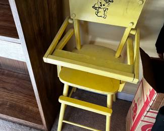 #24	Yellow Painted Doll High Chair - 28" Tall	 $20.00 
