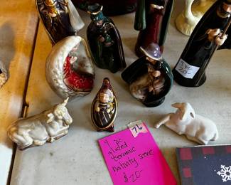 #76	9 pc Glazed Ceramic Nativity Scene	 $20.00 
