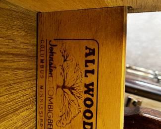 #22	All Wood Johnston Tombigbee Furniture Co. Pine Dresser w/8 drawers - 56x18x30 - Mirror 40x43 - Upstairs - You move	 $100.00 
