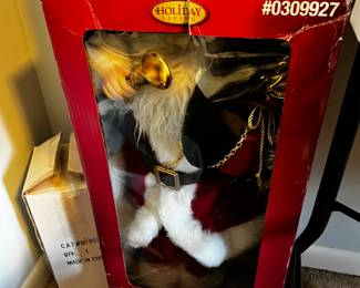 #77	Holiday Living 28inch Mr. and Mrs. Santa Claus  - selling as a set	 $50.00 
