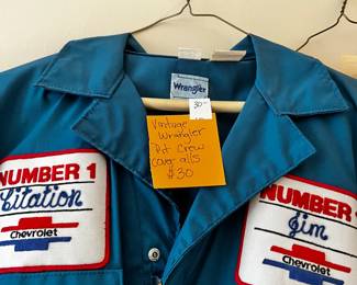 #28	Vintage Wrangler Pit Crew Coveralls (Jim Name on it) - Large 42	 $30.00 
