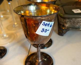 #117	Sheridan Silver Plate 5" Wine Goblets Set of 6	 $30.00 
