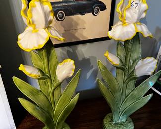 #67	Ceramic Iris' Set of 2 Statues - 15" Tall	 $20.00 
