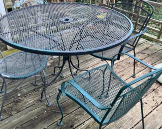 WROUGHT IRON TABLE WITH CHAIRS