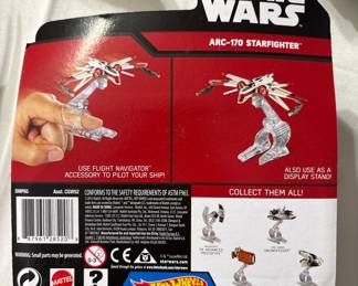 The back of Hot Wheels Star Wars ARC-170 Starfighter die-cast vehicle blister pack. One of the Star Wars Holy Grails of collectibles. 