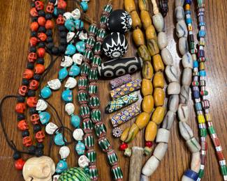 We have some out of this world African Trade Beads, Tibetan beads, and bone beads. More than what we have pictured. 
