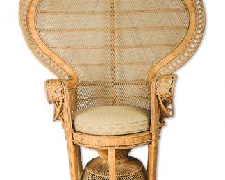 Vintage Rattan Peacock Chair 1silo