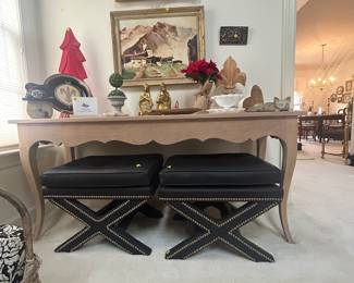 Matching Designer Stools.  