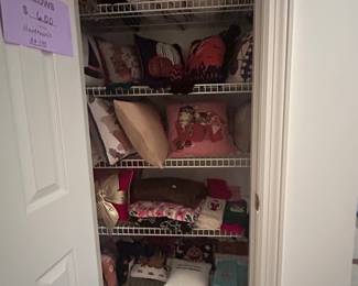 PILLOWS AND MORE PILLOWS… most were never taken  out of their purchase bag.  