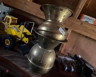 TWO BRASS SPITTOONS